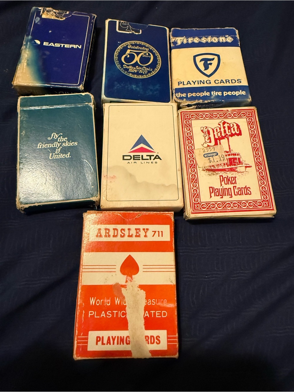 7 packs Of Vintage delta Playing Cards box has damaged see pictures first